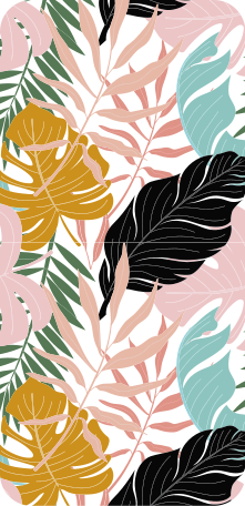 Vinyl teppich blumen mit buntem abstraktem muster - TenStickers