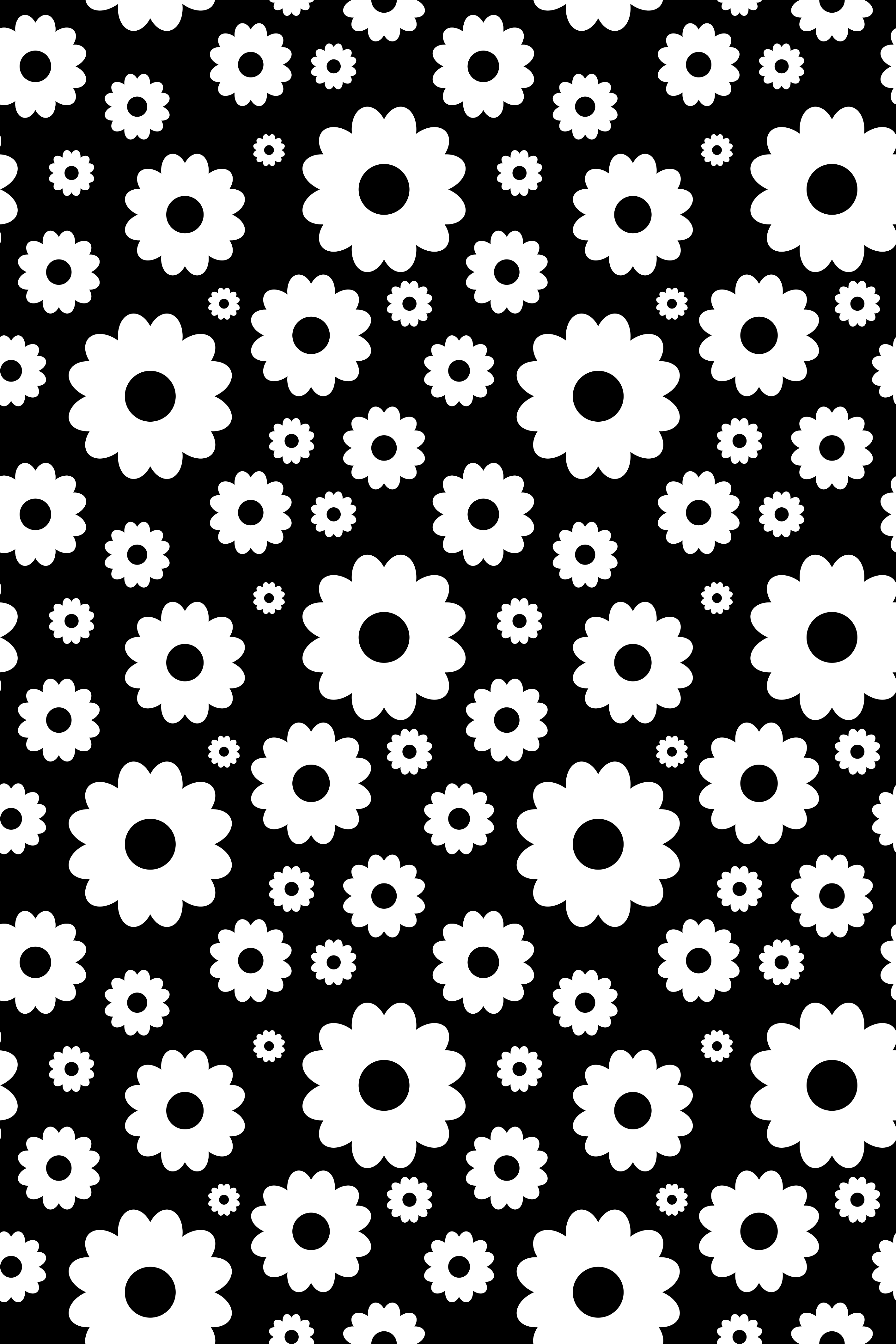 Vinyl teppich blumen in schwarz weiß gänseblümchen - TenStickers