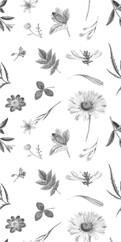 Vinyl teppich blumen in grauen frühlingsblüten - TenStickers