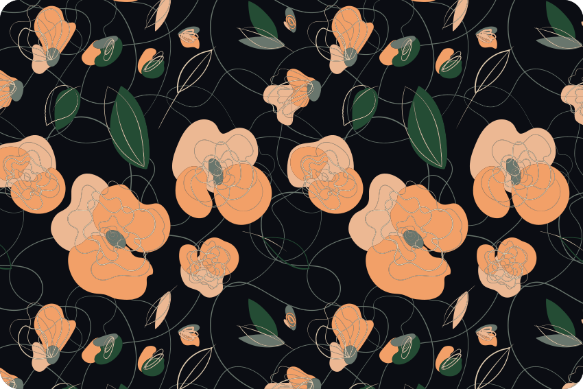 Vinyl teppich blumen lebhaftes flora und fauna muster - TenStickers