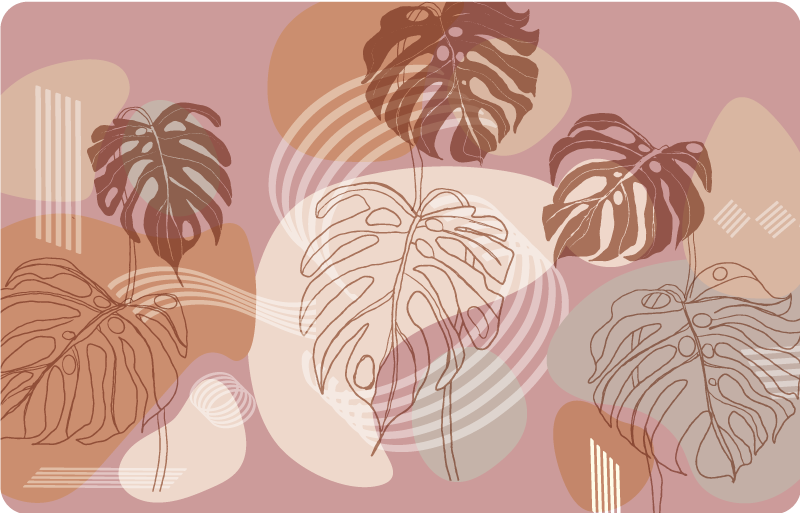 Vinyl teppich blumen blattkontinuierliches muster - TenStickers
