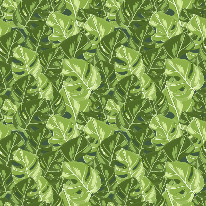 Vinyl teppich blumen im monstera pflanzendesign - TenStickers