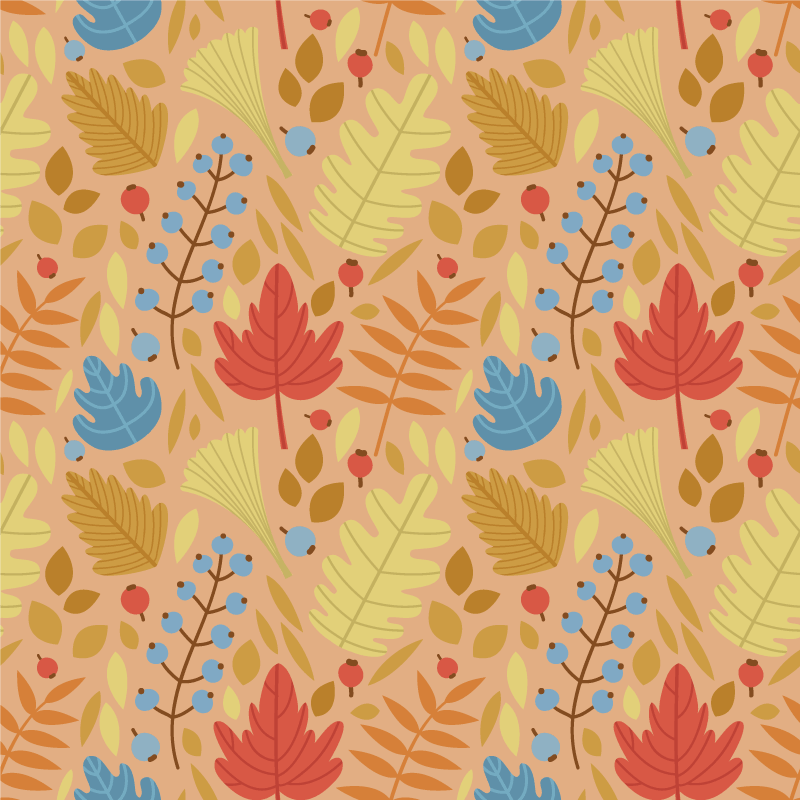 Vinyl teppich blumen mit niedlichem herbstblätterdesign - TenStickers