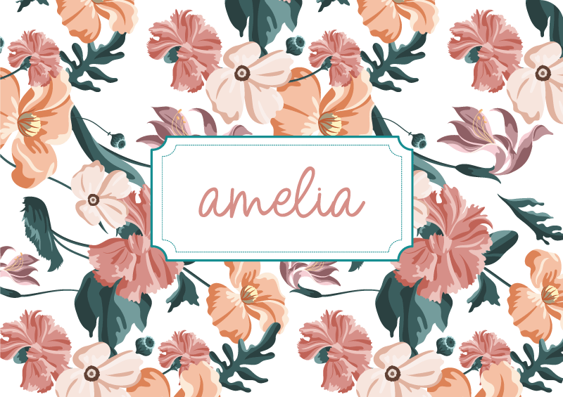 Vinyl teppich blumen im schönen pastellblumenmuster - TenStickers