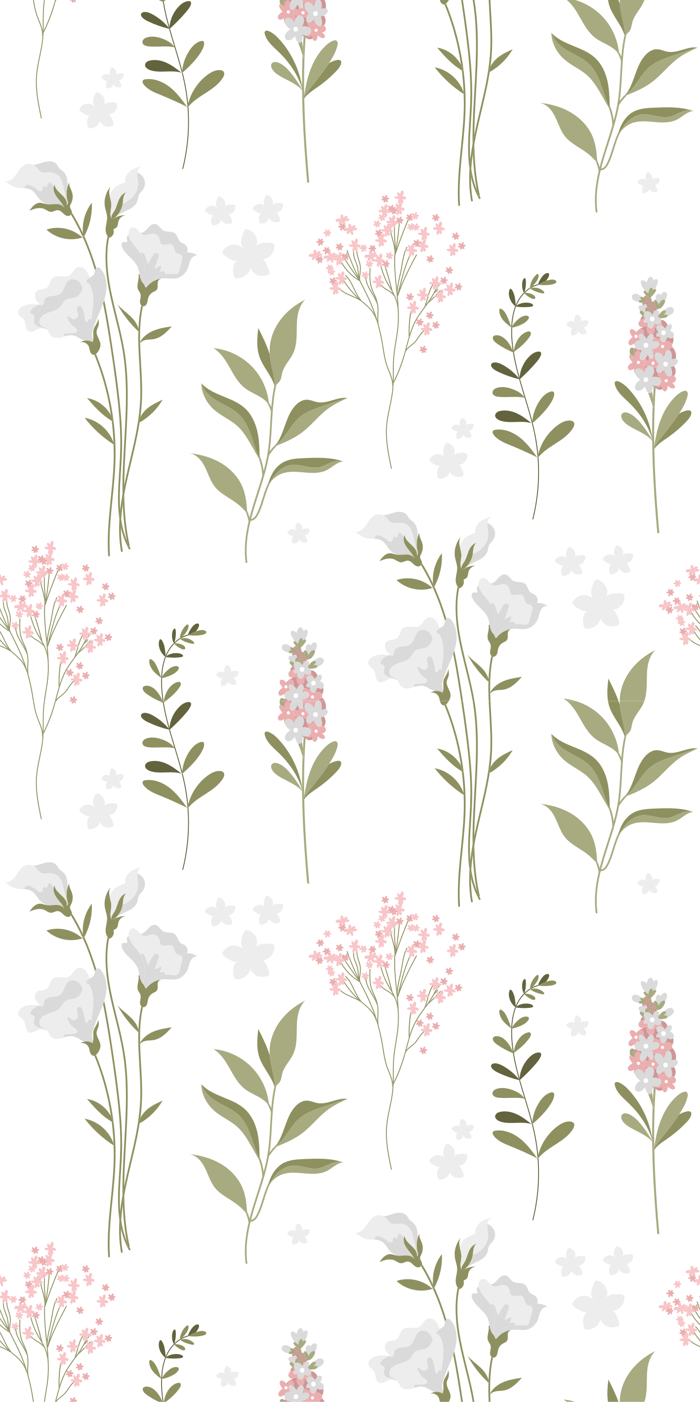 Vinyl teppich blumen im minimalistischen wildblumenmuster - TenStickers