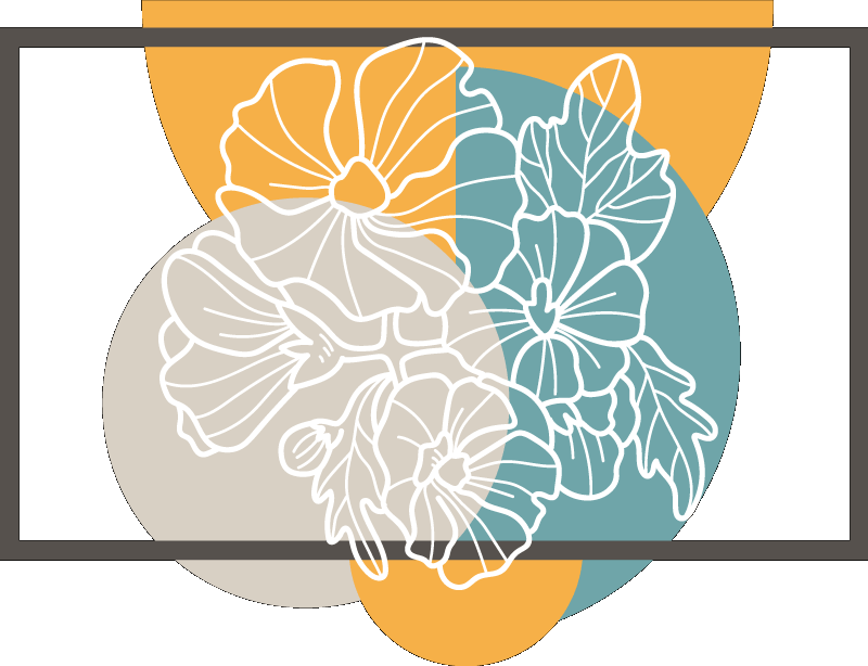 Vinyl teppich blumen niedliches minimalistisches rechteck - TenStickers