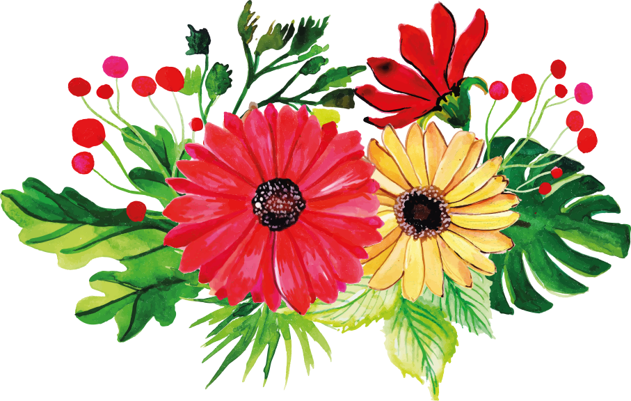 Vinyl teppich blumen im eleganten horizontalen design - TenStickers