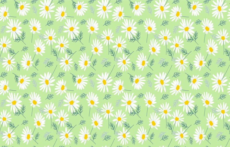Vinyl teppich blumen mit muster aus gänseblümchen - TenStickers