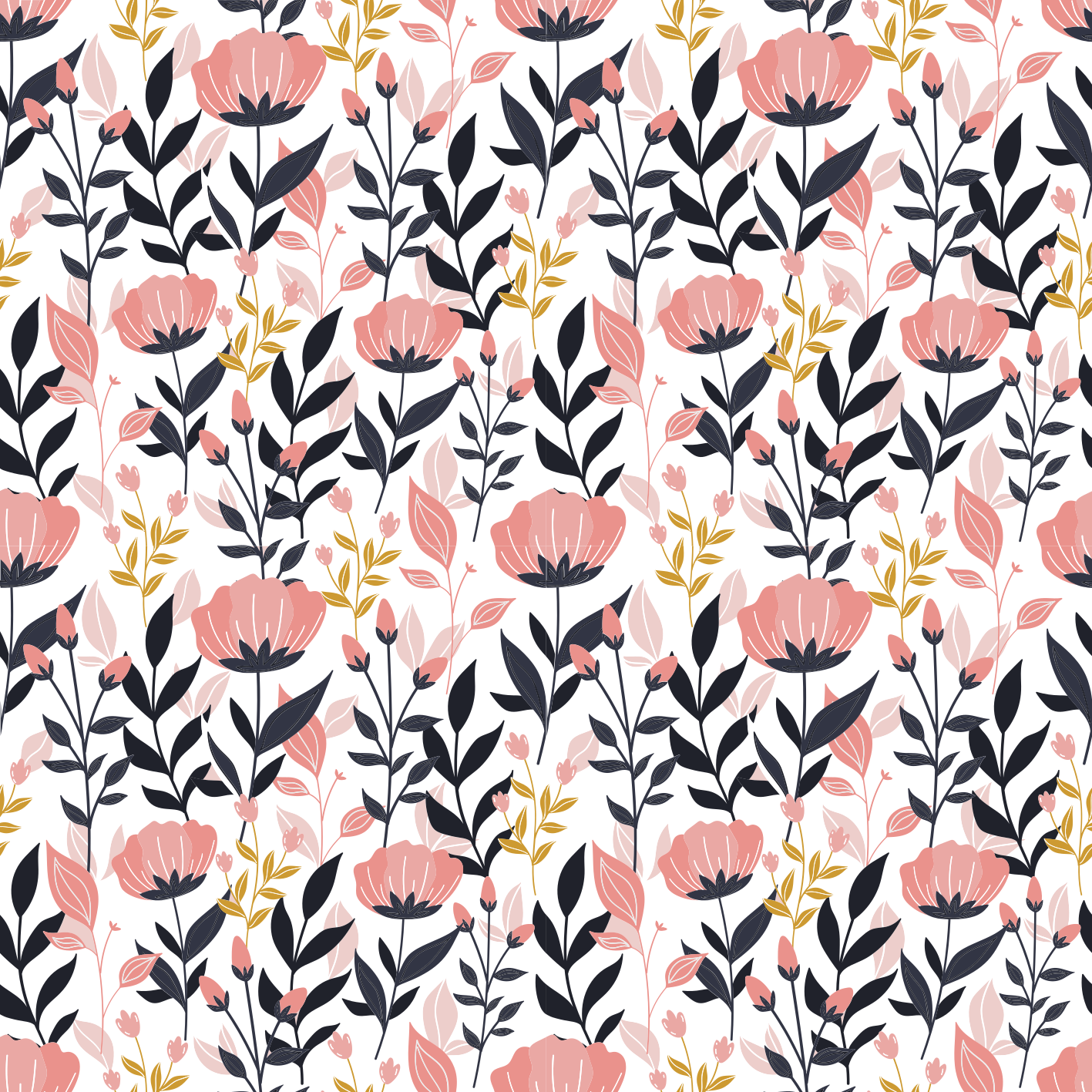 Vinyl teppich blumen in pink - TenStickers