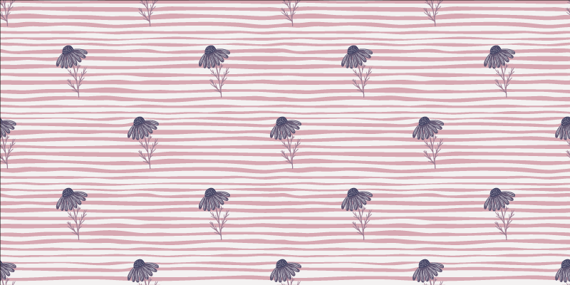 Vinyl teppich blumen mit lila gänseblümchen muster - TenStickers