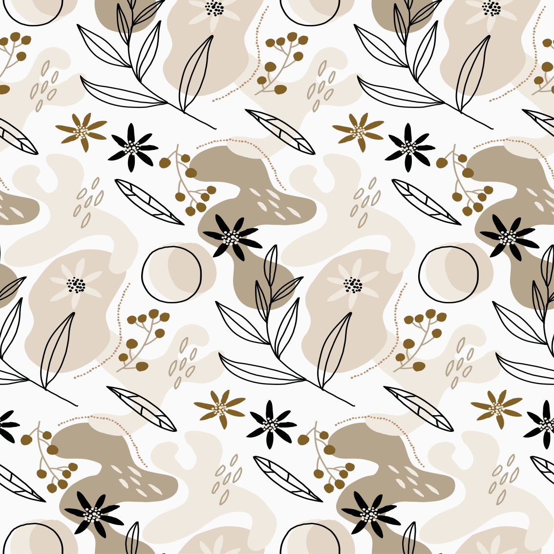 Vinyl teppich blumen im stylischen rosa-beigen blattmuster - TenStickers