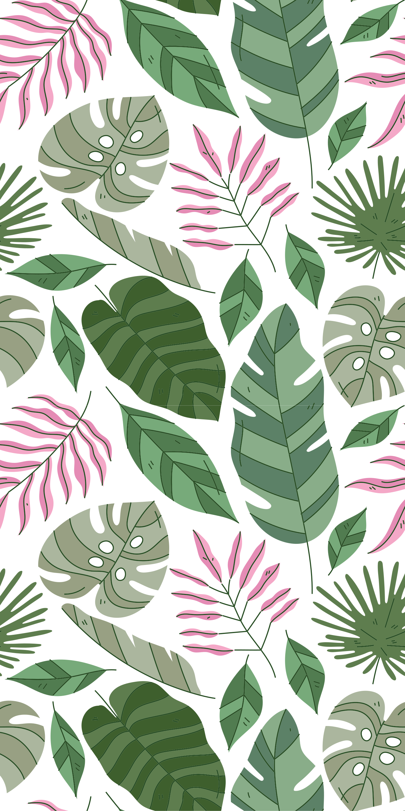 Vinyl teppich blumen tropische minimalgartenpflanzen - TenStickers