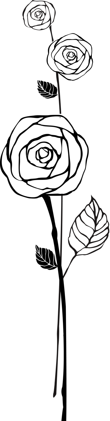 Vinyl teppich küche mit schwarz-weißen rosen - TenStickers