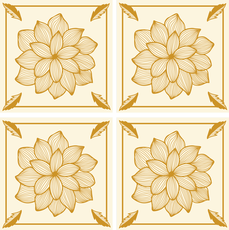 Vinyl teppich küche floral paisley fliesenmuster - TenStickers