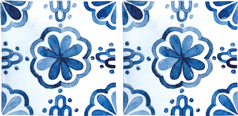 Vinyl teppich esszimmer mit floralen zementfliesenmustern - TenStickers