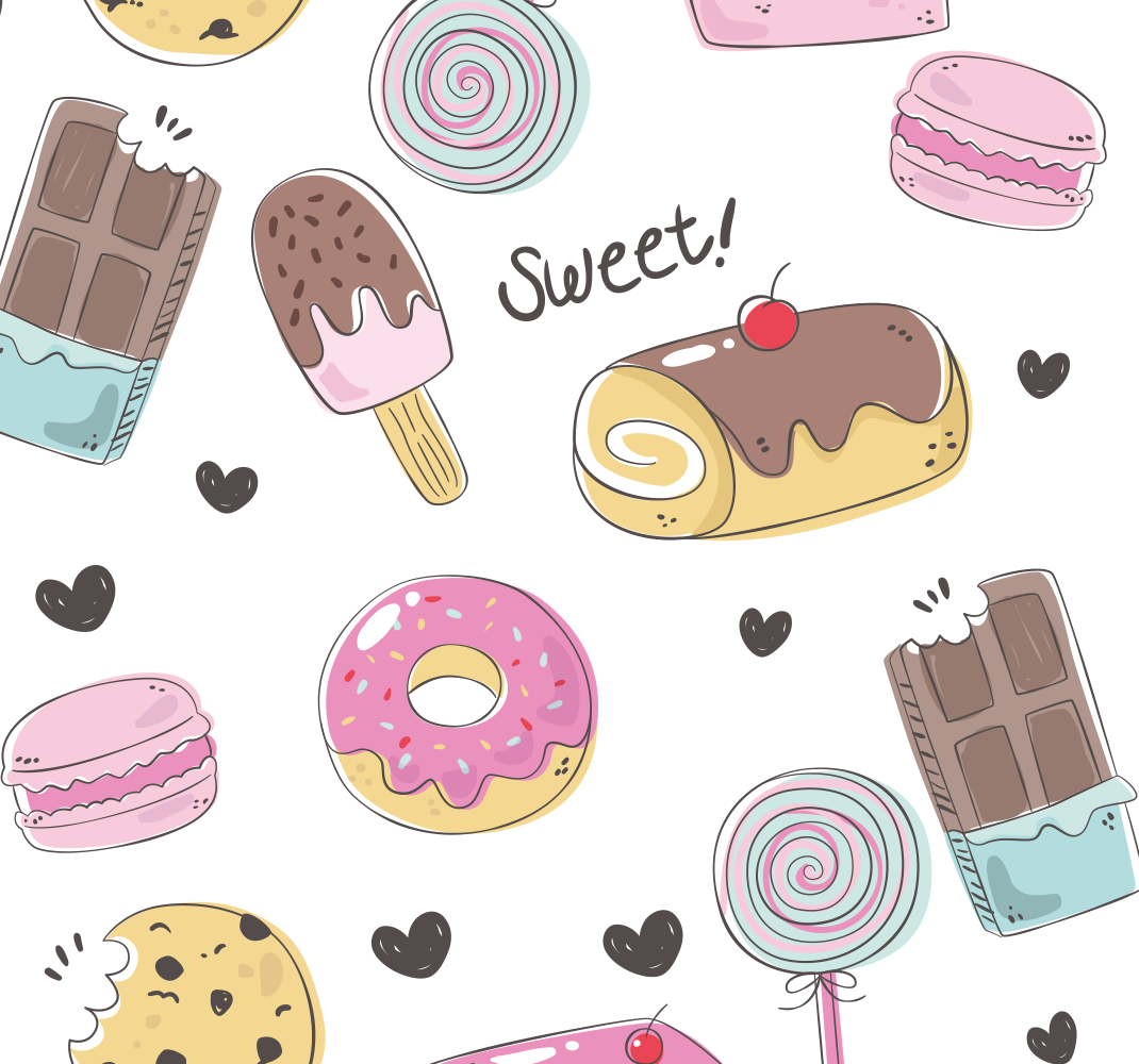 Vinyl teppich küche leckere desserts - TenStickers