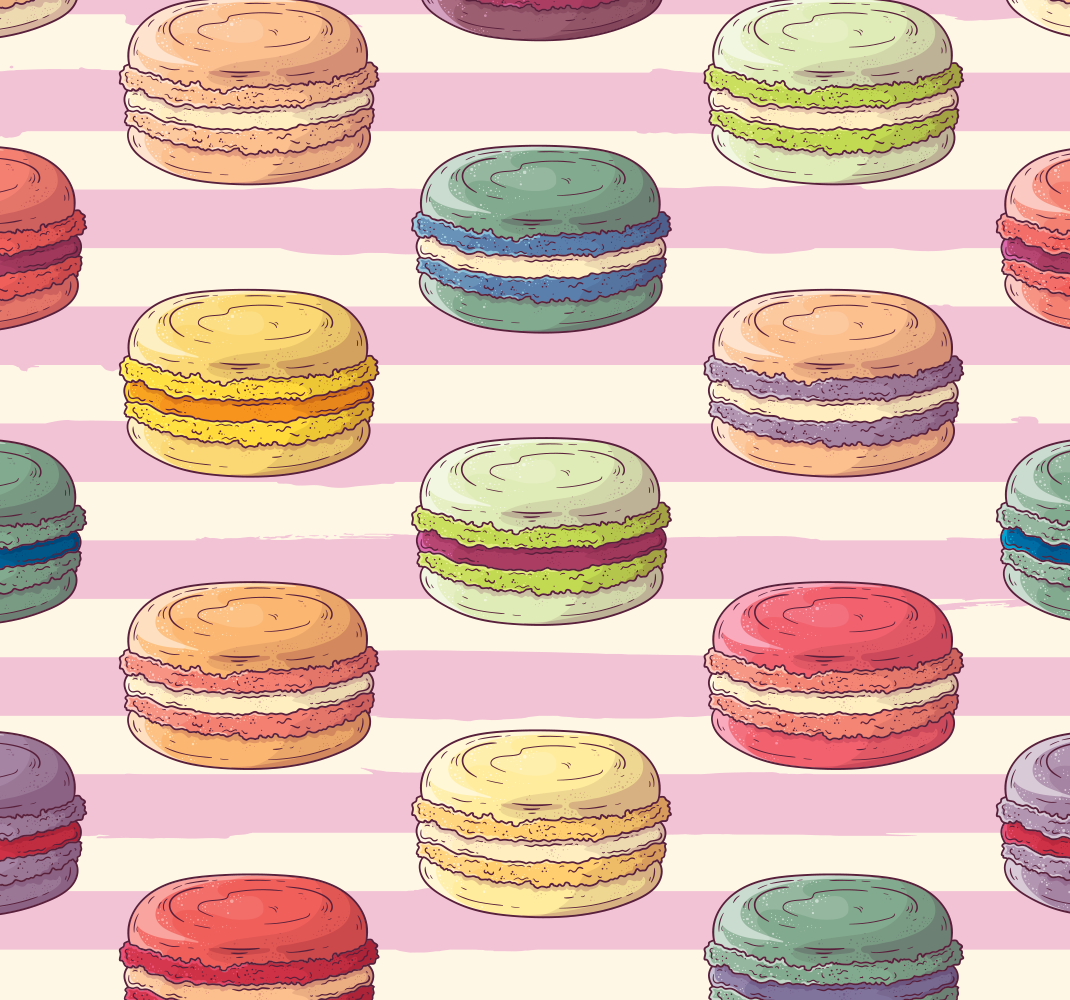 Vinyl teppich küche retro macarons - TenStickers
