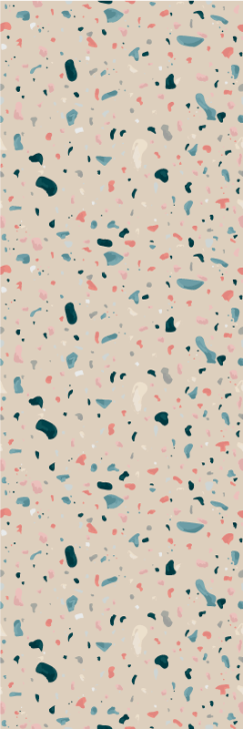 Vinyl teppich küche im handgemalten terrazzo-muster - TenStickers