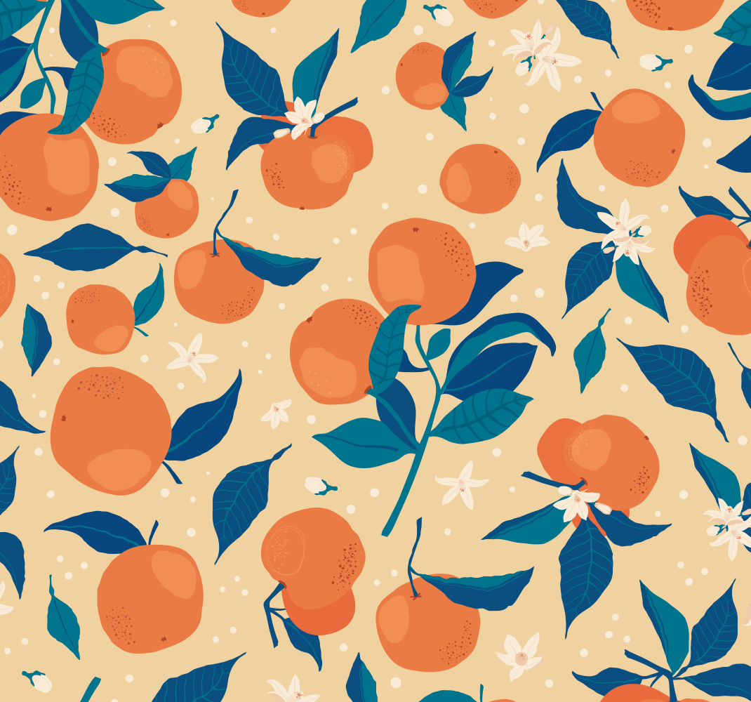 Vinyl teppich küche mit orangenfruchtmuster - TenStickers