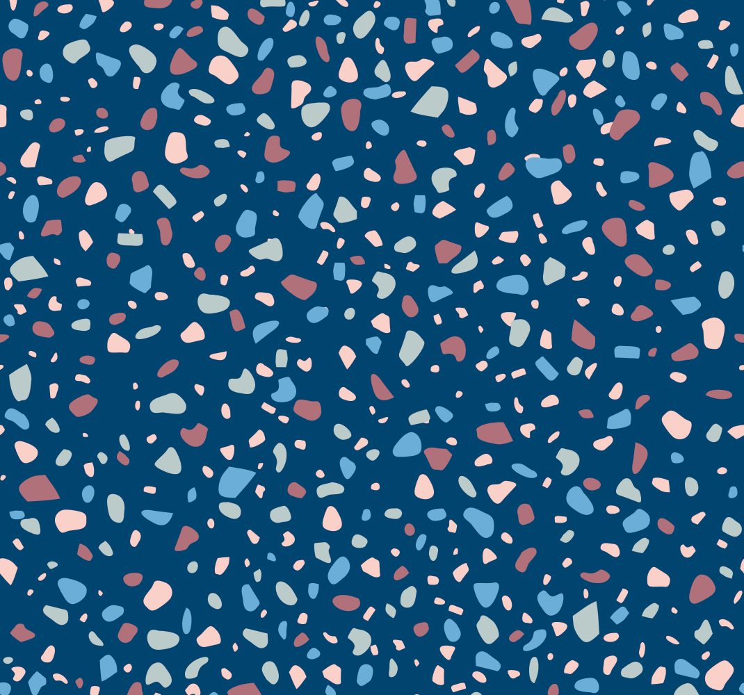 Vinyl teppich küche in dunklem blauen terrazzo - TenStickers