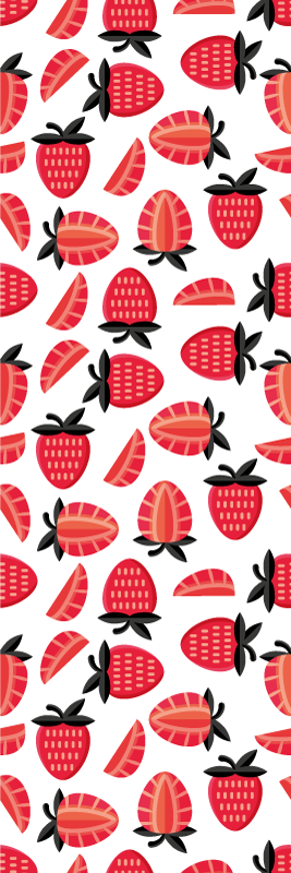 Vinyl teppich küche mit realistischen roten erdbeeren - TenStickers