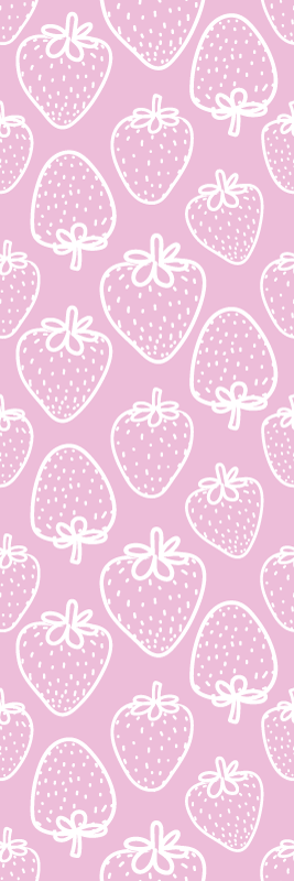 Vinyl teppich küche nahtloses pinkes erdbeerdesign - TenStickers