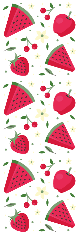 Vinyl teppich küche mit verschiedenen obstmustern - TenStickers
