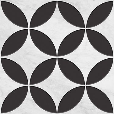 Vinyl teppich bad mit hydraulischen blumenkacheln - TenStickers