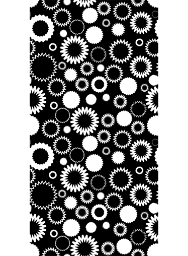 Vinyl teppich bad mit schwarz-weißen sonnenblumen - TenStickers