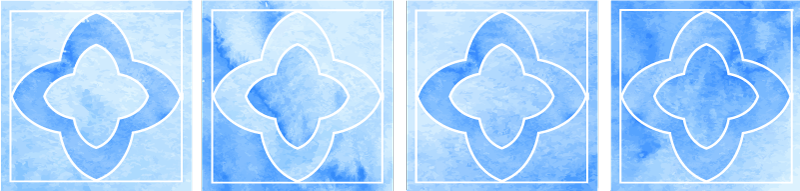 Vinyl teppich bad mosaik in blau-tönen - TenStickers