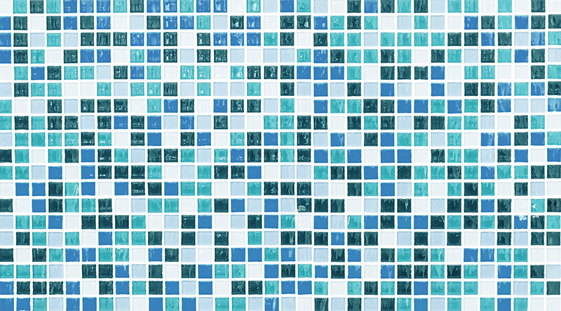 Vinyl teppich bad in blauen mosaikfliesen - TenStickers