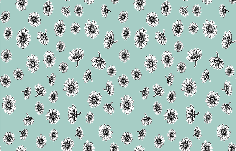 Vinyl teppich blumen mit süßem muster von weißen kamillen - TenStickers