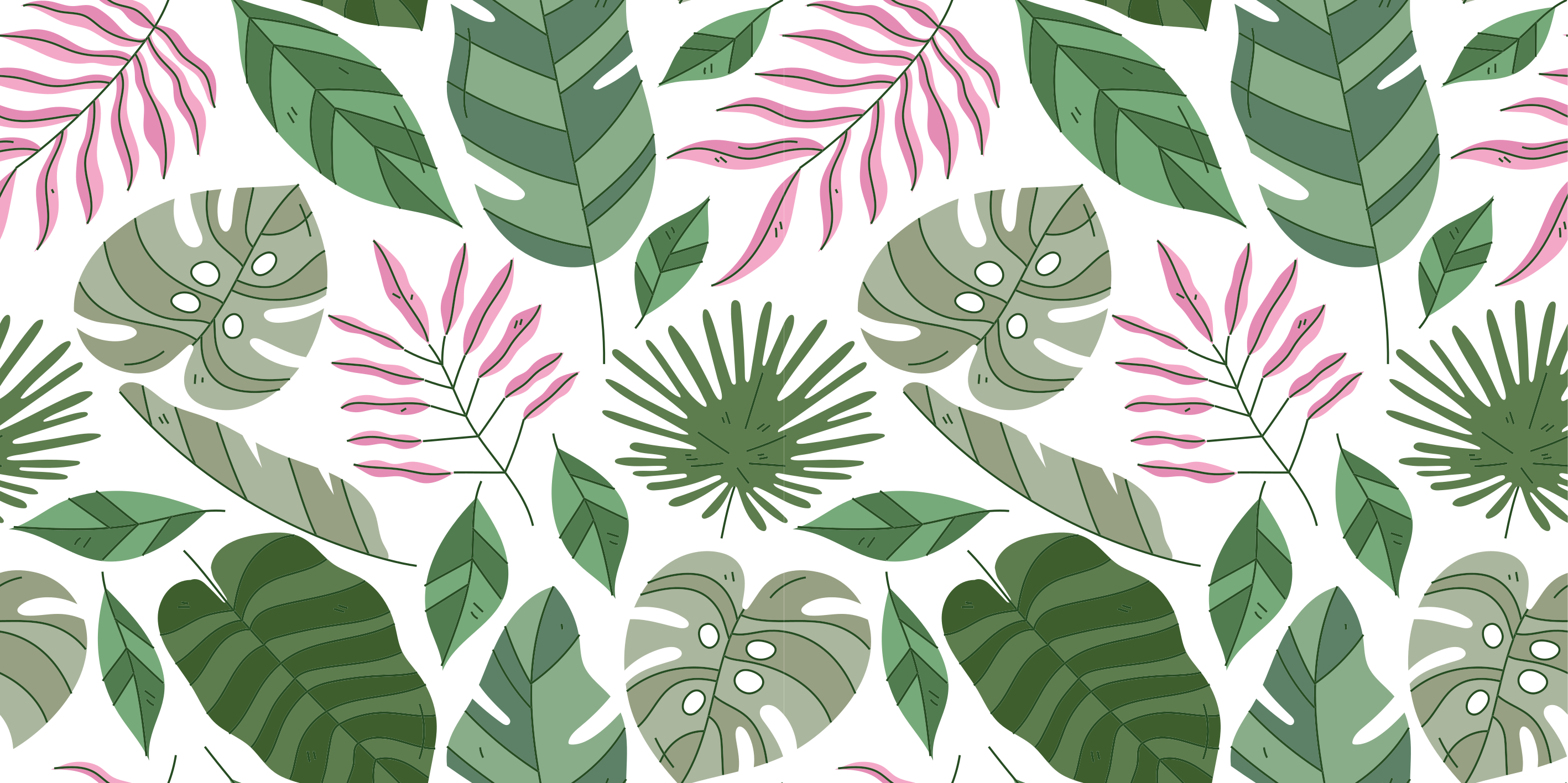 Vinyl teppich blumen tropische minimalgarten pflanzen - TenStickers