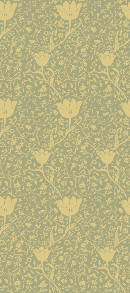 Vinyl teppich blumen in sanftem gold und grün - TenStickers
