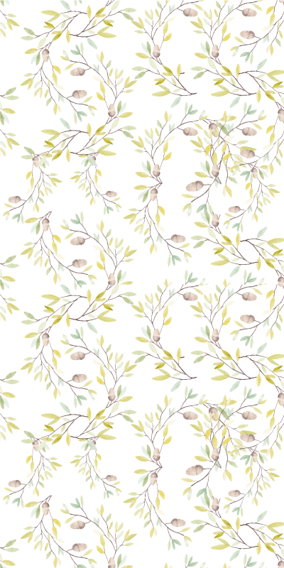 Vinyl teppich blumen mit originalem aquarellblättermuster - TenStickers
