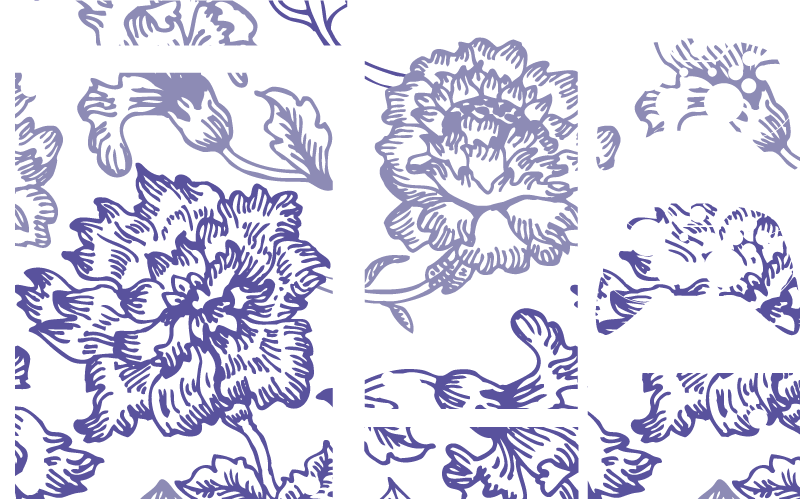 Vinyl teppich blumen in sanftem lila muster - TenStickers