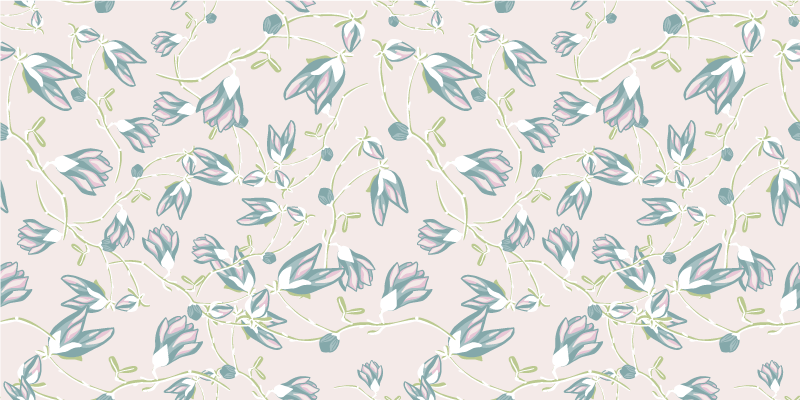 Vinyl teppich blumen mit blätter- und blumenmuster - TenStickers