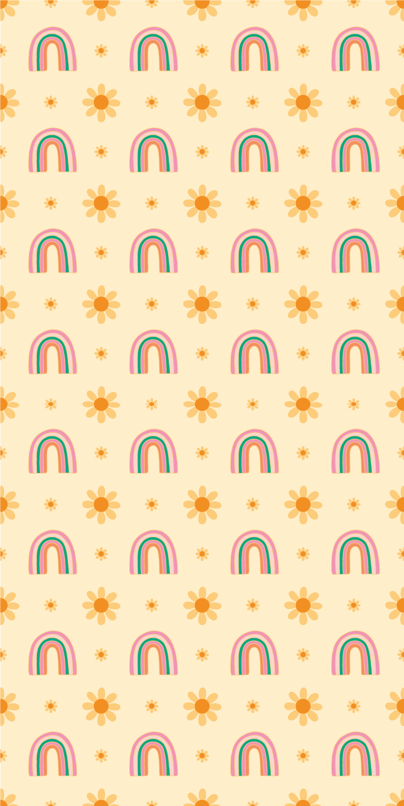 Vinyl teppich blumen mit blumen und regenbögen - TenStickers