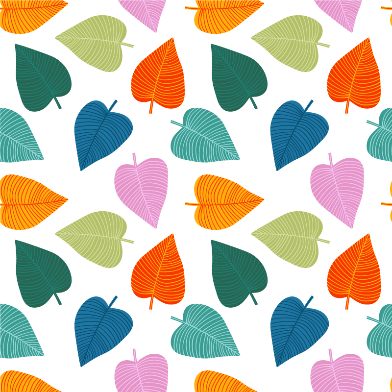 Vinyl teppich blumen mit lebhaften blattmotiven - TenStickers