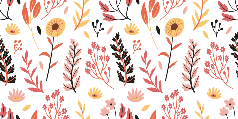 Vinyl teppich blumen mit floralem motiv deko - TenStickers