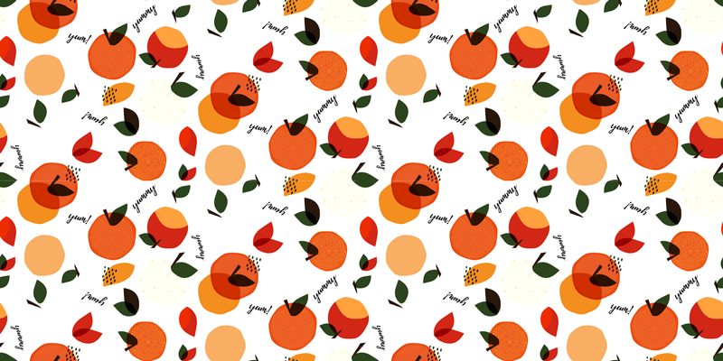 Vinyl teppich blumen inspiriert von früchten - TenStickers