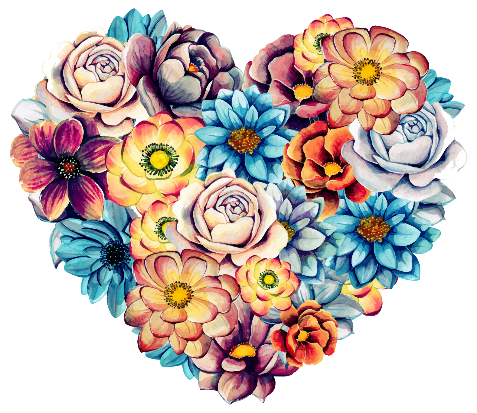 Vinyl teppich blumen herzblüten arrangement - TenStickers