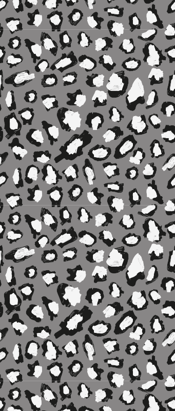 Vinyl teppich tiermuster grau-weißer leopardenprint - TenStickers