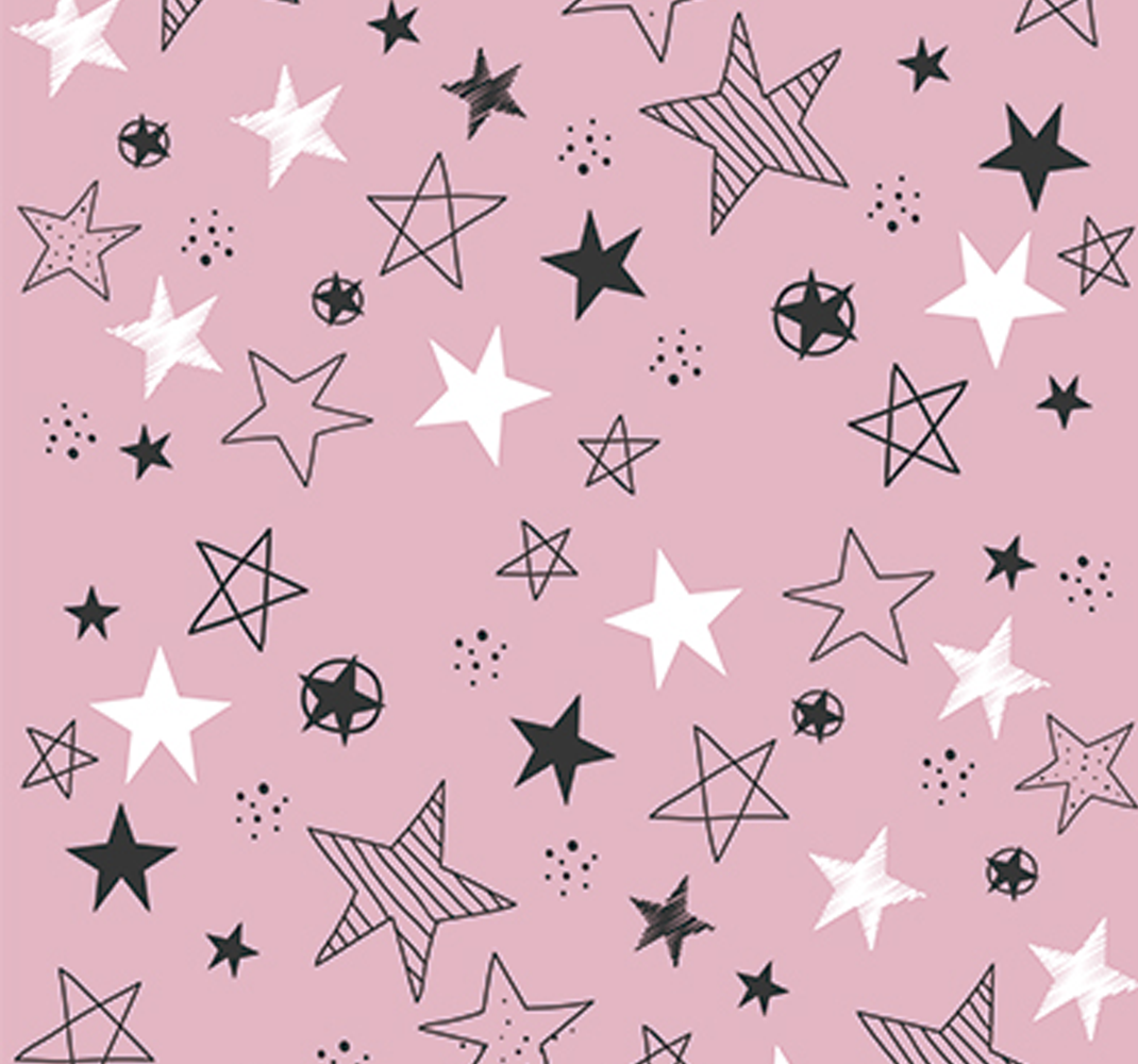 Vinyl teppich sterne in pink und schwarz muster - TenStickers
