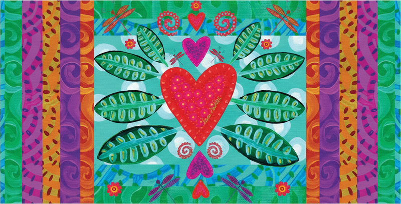 Vinyl teppich wohnzimmer in buntem roten herz - TenStickers