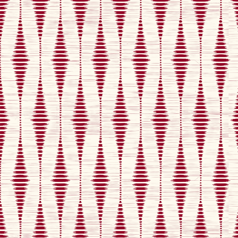 Vinyl teppich geometrisch in rot rabaul ikat - TenStickers