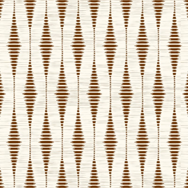 Vinyl teppich geometrisch schokoladenbraun rabaul ikat - TenStickers