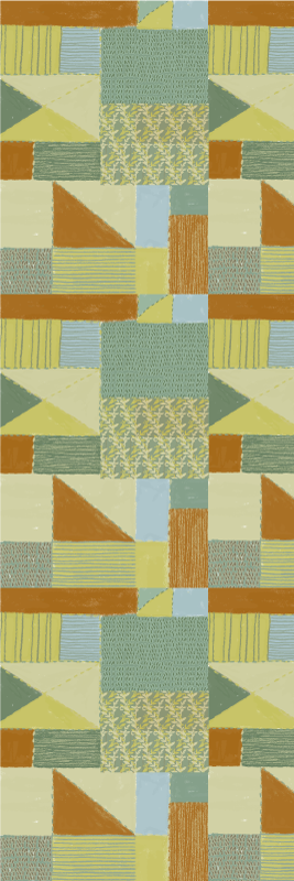 Vinyl teppich geometrisch buntes patchwork dreieck - TenStickers