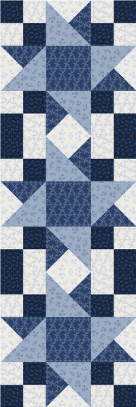 Vinyl teppich geometrisch patchwork blau stern dreieck - TenStickers