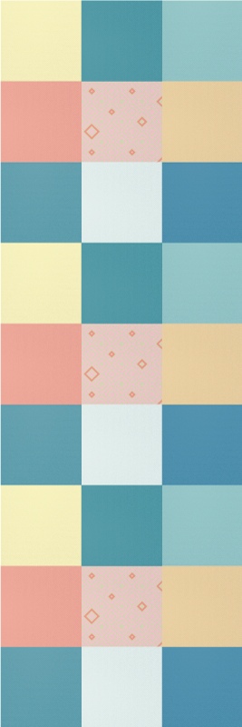 Vinyl teppich geometrisch buntes retro patchwork - TenStickers